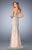 GiGi - 22644 V-Neck Beaded Tulle Evening Gown In Neutral