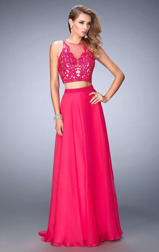 GiGi - 22652 Two-Piece Chiffon Evening Gown In Pink