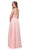 Dancing Queen - Sleeveless Scalloped Lace Illusion Prom Gown 2267 In Pink