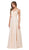 Dancing Queen - 2267 Sleeveless Scalloped Lace Illusion Prom Gown in Nude