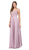 Dancing Queen - 2267 Sleeveless Scalloped Lace Illusion Prom Gown in Brown