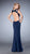 La Femme - 22675 Sleeveless Double Strap Bare Back Long Gown In Blue