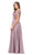 Dancing Queen - Short Sleeve Illusion Lattice Ornate A-Line Gown 2268  In Pink
