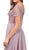 Dancing Queen - 2268 Short Sleeve Illusion Lattice Ornate A-Line Prom Gown In Brown