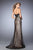 La Femme - 22680 Scintillating Strapless Lace Detail Gown In Black and Neutral