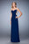 La Femme - 22691 Sheer and Beaded Evening Gown In Blue