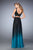 La Femme - 22694 Two-Piece Sleeveless Ombre Gown In Black and Blue