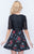 Nina Canacci - 227 Floral Scoop A-Line Cocktail Dress In Black