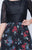 Nina Canacci - 227 Floral Scoop A-Line Cocktail Dress In Black