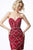 Jovani - 2394 Beaded Corset Strapless Cocktail Dress In Red and Silver