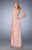 La Femme - 22713 Sleeveless Jersey Slit Gown In Pink