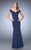 La Femme - 22716 Beaded Off-shoulder/Sweetheart Trumpet Dress In Blue