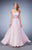 La Femme - 22731 Strapless Floral Embellished Gown In Pink
