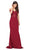 Dancing Queen - 2274 Sheer Floral Embroidered Off Shoulder Prom Dress in Red