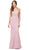 Dancing Queen - 2274 Sheer Floral Embroidered Off Shoulder Prom Dress in Pink