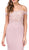 Dancing Queen - 2274 Sheer Floral Embroidered Off Shoulder Prom Dress in Pink