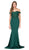 Dancing Queen - 2274 Sheer Floral Embroidered Off Shoulder Prom Dress in Green