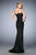 La Femme - 22755 Stretch Satin Sheath Dress In Black