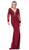 Dancing Queen - 2276 Trailing Floral Lace Appliqued Prom Gown in Red
