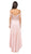 Dancing Queen - 2278 Off Shoulder Beaded High Low Prom Dress in Pink
