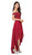 Dancing Queen - 2278 Off Shoulder Beaded High Low Prom Dress in Red