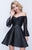 Nina Canacci - 228 Lace Off-Shoulder A-Line Cocktail Dress In Black