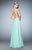 La Femme - 22804 Floral Lace Detail Chiffon Evening Gown In Green