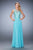 Gigi - 22824 Sleeveless Lace Embellished A Line Gown In Blue
