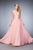 Gigi - 22824 Sleeveless Lace Embellished A Line Gown In Pink