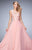 Gigi - 22824 Sleeveless Lace Embellished A Line Gown In Pink