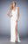 GiGi - 22825 Sheer Beaded Jersey Gown In White