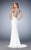GiGi - 22825 Sheer Beaded Jersey Gown In White
