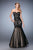 Gigi - 22836 Rhinestone Embroidered Trumpet Gown In Black