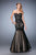 Gigi - 22836 Rhinestone Embroidered Trumpet Gown In Black