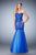 Gigi - 22836 Rhinestone Embroidered Trumpet Gown In Blue