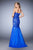 Gigi - 22836 Rhinestone Embroidered Trumpet Gown In Blue
