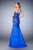 Gigi - 22836 Rhinestone Embroidered Trumpet Gown In Blue