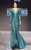 MNM Couture - 2283 Deep V-Neck Trumpet Dress in Green