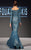 MNM Couture - 2285 Ruffled Deep V-neck Mermaid Dress In Blue