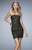 La Femme - 22863 Straight Strapless Lace Cocktail Dress In Black and Gold