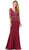  Dancing Queen - 2290 Beaded Sheer Quarter Length Sleeve Sheath Prom Dress In Red
