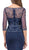  Dancing Queen - 2290 Beaded Sheer Quarter Length Sleeve Sheath Prom Dress In Blue