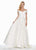 Ashley Lauren - 1343 Surplice Off Shoulder Satin Ball Gown In White