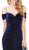 Dancing Queen - 2295 Fitted Off Shoulder Strap Prom Dress in Blue