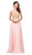 Dancing Queen - 2297 Sheer Embroidered Pleated Prom Dress in Pink