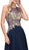 Dancing Queen - 2297 Sheer Embroidered Pleated Prom Dress in Blue