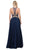Dancing Queen - 2297 Sheer Embroidered Pleated Prom Dress in Blue