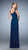 La Femme - 22974 Beaded Lace Cap Sleeve Long Gown In Navy