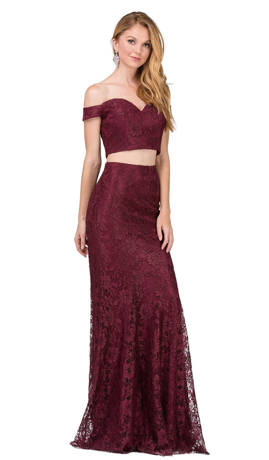 Dancing Queen - 2299 Two Piece Lace Sheath Prom Dress