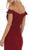May Queen - MQ1675 Embellished Plunging Off-Shoulder Trumpet Dress In Red
